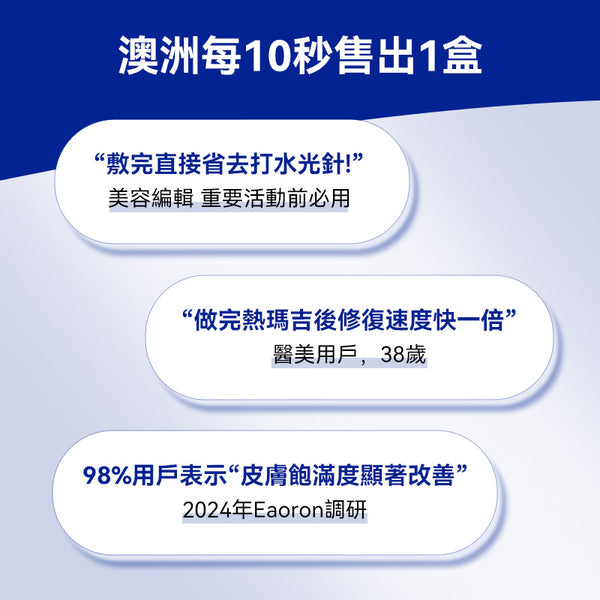 澳洲 Eaoron 水光針玻尿酸膠原水光面膜5片裝