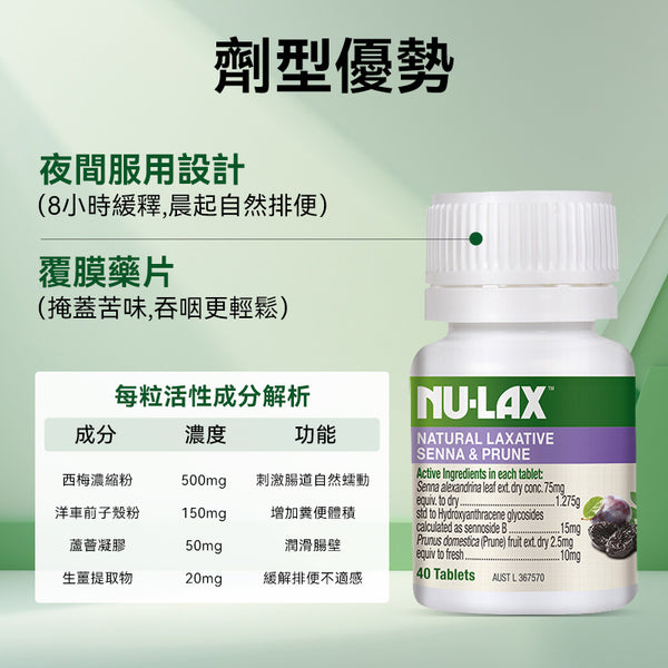 澳洲 Nu-lax 西梅加强版乐康片40粒