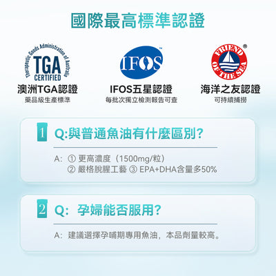 澳洲 Swisse Odourless High Strength Wild Fish Oil 无味深海鱼油1500mg 400粒